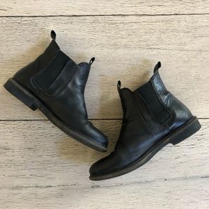 Zara Black Leather Ankle Booties